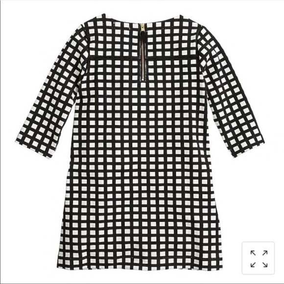 Crewcuts Jules Dress in ivory & black Windowpane print size 12 - Picture 2 of 6